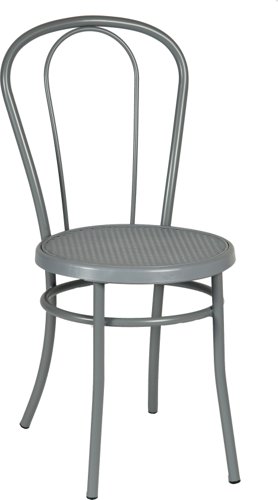 Teknik Office Urban Bistro Chair in Dove Grey, available in singles or 4 pack with stylish painted metal frame and dove grey coloured seat