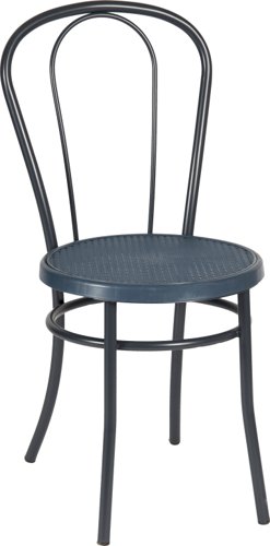 Teknik Office Urban Bistro Chair in Slate Blue, available in singles or 4 pack with stylish painted metal frame and slate blue coloured seat