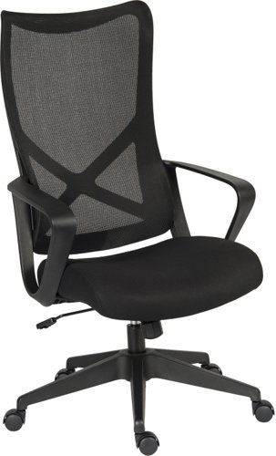 Teknik Contour Contemporary High Back Executive Mesh Office Chair With Fixed Arms Black - 7100 29224TK