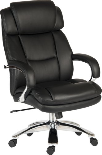 Teknik Colossus Extreme Heavy Duty 24 Hour Executive Bonded Leather Faced Office Chair With Fixed Arms Black - 7200 29231TK