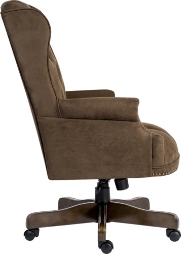 Teknik Office Chairman Executive Suede Effect traditional button tufted luxury executive chair with a complementing driftwood effect base. | 7500 | Teknik