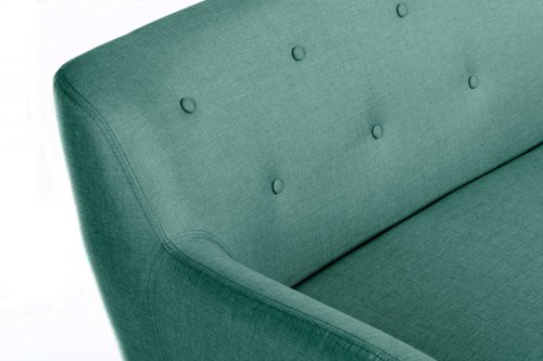 Teknik Office Skandi Armchair in ocean green fabric with button back and wooden feet | 7980 | Teknik