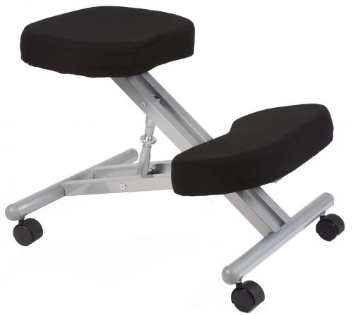 Teknik Office Posture Steel Ergonomic Kneeling Chair with Black Fabric Cushions