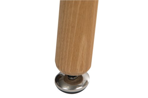 Teknik Office Skandi Square Table in White with wipe clean top, beech legs and easy self assembly | 8200 | Teknik
