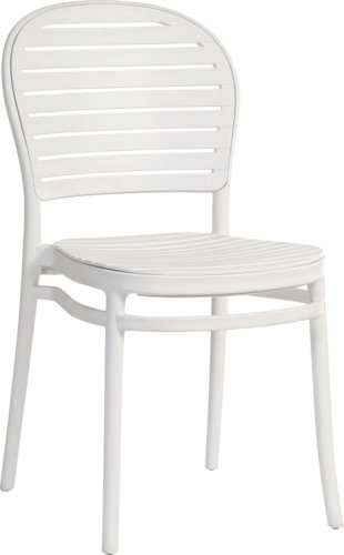 Teknik Office Skandi Café Chair in white, wipe clean finish, no assembly required and perfect for breakout and canteens and boxed in 2's
