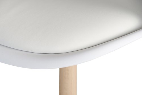 Teknik Office Pack of 2 Skandi Dining chair in white durable beech effect legs perfect for breakout and canteens  (MOQ of 2 - priced individually)