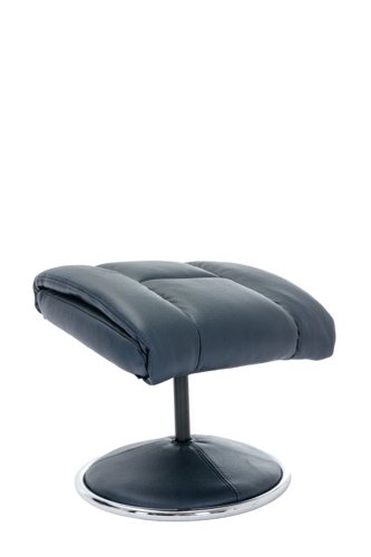 Brookhaven Recliner Navy Leather Look swivel recline function matching base footstool | 9000-NAV | Teknik