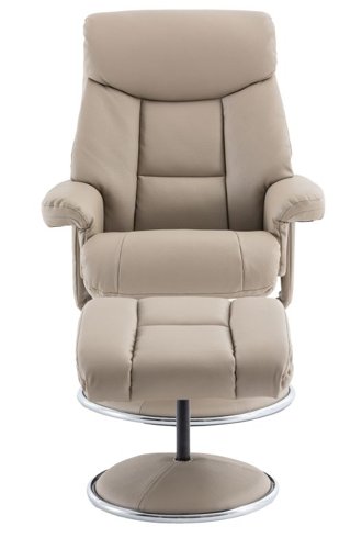 Brookhaven Recliner Pebble Leather Look swivel recline function matching base footstool