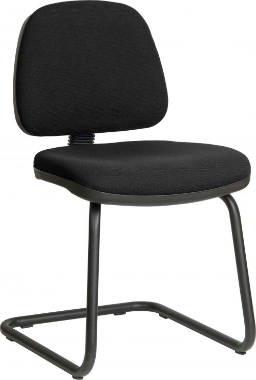 Teknik Office Ergo Visitor Black Fabric Cantilever Framed Chair Certified To 160Kg