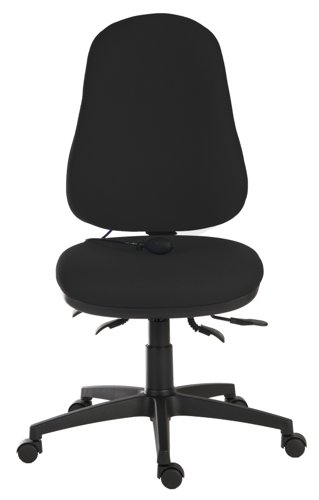 The Teknik Office Ergo Comfort Air Spectrum Home is our versatile multi-adjustable fabric executive operator chair available in a choice of 23 Mainline Plus colour options, perfect for all environments and users! It has a 4 lever asynchronous mechanism -  a limited forward ergo seat tilt, seat slide, back angle and gas lift seat height adjustment for excellent user comfort. The backrest also has a pump up lumbar support for additional comfort to your posture. Certified for 24 hour use and with a 150 kg rated gas lift, it's an ideal and affordable solution for all home environments. This chair also accepts height adjustable comfort armrests (sold separately), and has a sturdy nylon 5 star base. A striking bespoke product to customise your surroundings. 