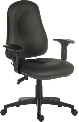 Ergo Comfort Air High Back PU Ergonomic Operator Office Chair with Arms Black - 9500AIR-PU/0270 Office Chairs 11997TK