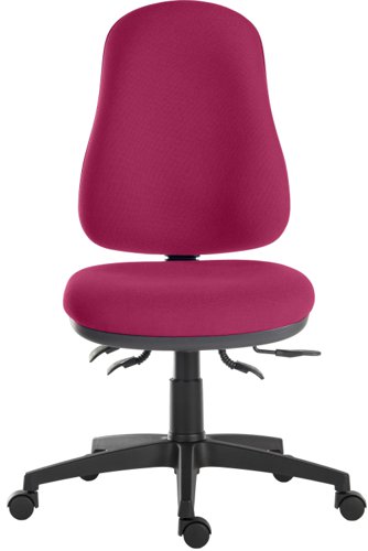 Office Hippo High Back Operator Office Swivel Chair Fabric Claret Red 