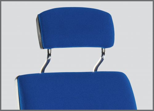Teknik Office Ergo Plus Blue Fabric 24 Hour Chair Headrest Standard Black Nylon Base Rated up to 24 Stone Optional Arm Rests