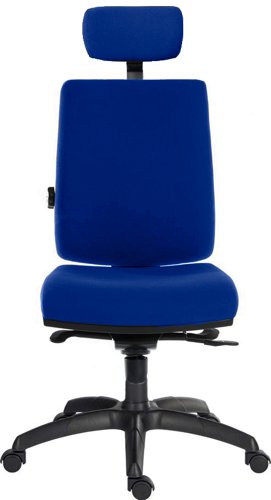 Teknik Office Ergo Plus Blue Fabric 24 Hour Chair Headrest Standard Black Nylon Base Rated up to 24 Stone Optional Arm Rests | 9700BLU/R510 | Teknik