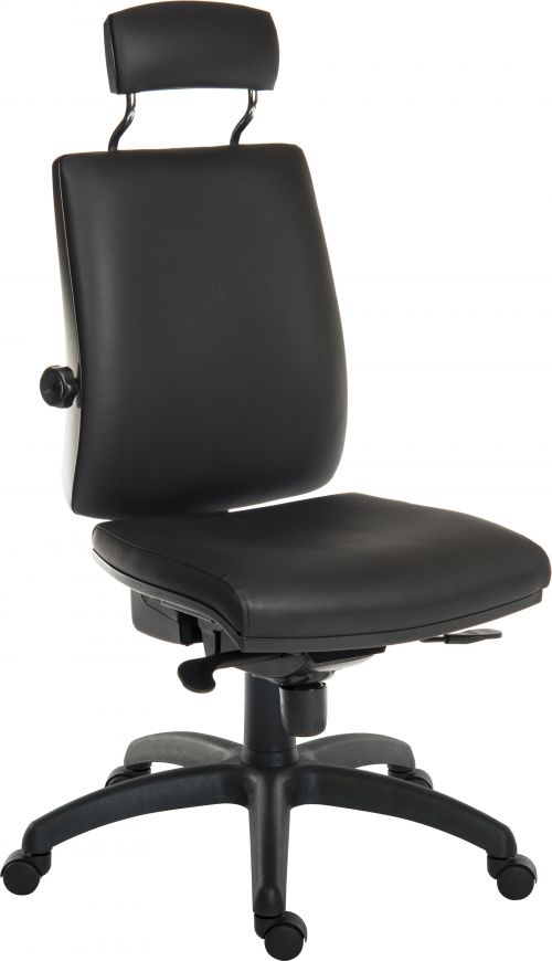 Teknik Office Ergo Plus 24 Hour Operator Chair Faux Leather Black 9700PU/R510