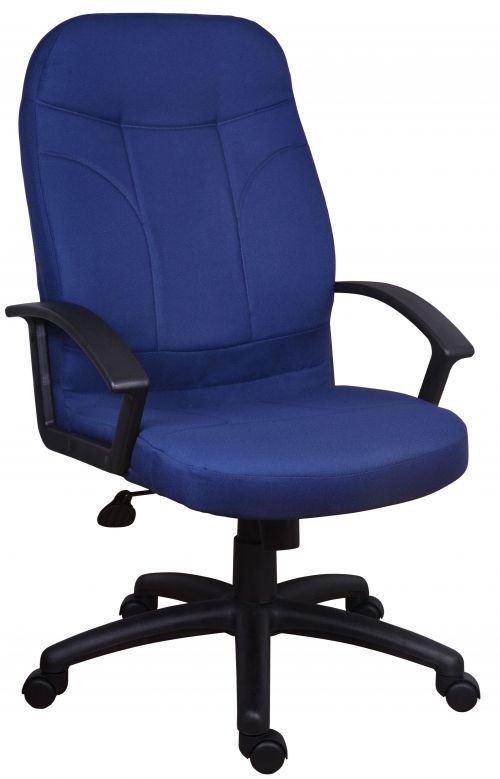 Teknik Office Mayfair Blue Fabric Executive Office Chair Durable Nylon Armrests and Matching Five Star Base