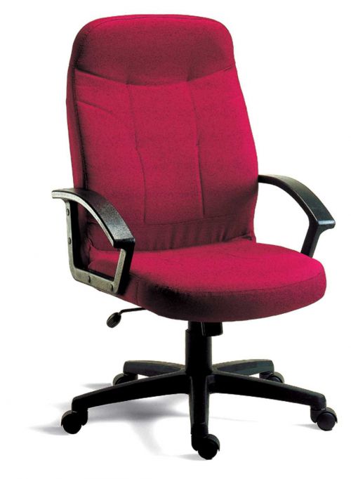 Teknik Office Mayfair Burgundy Fabric Executive Office Chair Durable Nylon Armrests and Matching Five Star Base