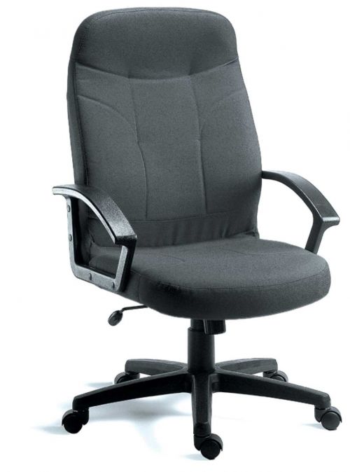 Teknik Office Mayfair Charcoal Fabric Executive Office Chair Durable Nylon Armrests and Matching Five Star Base