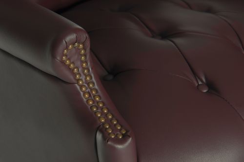 Teknik Office Chairman Burgundy Swivel Button Tufted Luxury Bonded Leather Executive Chair | B800BU | Teknik