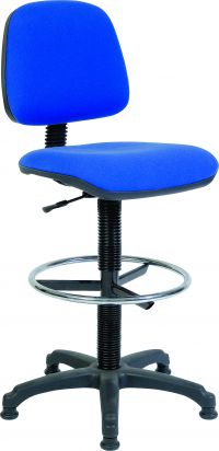 Teknik Office Ergo Blaster Blue Fabric Operator Chair With Ring Kit Conversion And Fixed Footrest