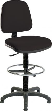 Teknik Office Ergo Blaster Black Fabric Operator Chair With Ring Kit Conversion And Fixed Footrest