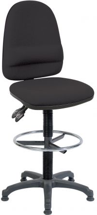 Teknik Office Ergo Twin Black Fabric Operator Chair With Ring Kit Conversion and Fixed Footrest