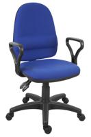 Ergo Twin High Back Fabric Operator Office Chair with Fixed Arms Blue - 2900BLU/0288
