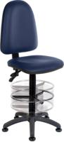 Teknik Office Ergo Twin PU Blue Operator chair with a deluxe ring kit conversion and movable footring