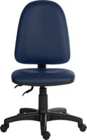 Teknik Office Ergo Twin PU Blue Operator chair floating or fixed permanent contact backrest sturdy nylon base Accepts optional arm rests