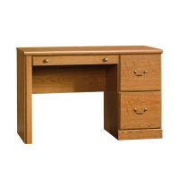 Teknik Office Carolina Oak Effect Traditional Computer Workcentre with one A4 filer drawer hidden storage cupboard and a flip down keyboard drawer
