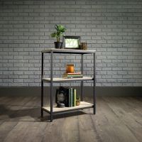 Teknik Office Industrial Style 2 Shelf Bookcase Durable Black Metal Frame Charter Oak Effect Generously Sized Shelves