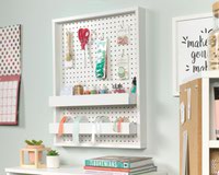 Teknik Office Craft Wall Mounted Peg Board in a White Finish