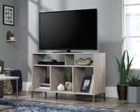 Teknik Office City Centre TV Stand in Champagne Oak finish with spacious top to accommodate up to a 50â€ TV Shelving for ample storage and durable sa