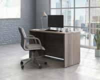 Teknik Office Affiliate 1200600 Desk in a Hudson Elm effect finish, two grommet holes for cord management