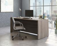 Teknik Office Affiliate 1800750 Desk in a Hudson Elm effect finish two grommet holes for cord management