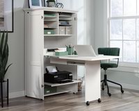Teknik Office Hideaway Cotswold Office / Craft Station in Soft White Finish with double doors