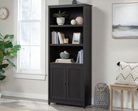 Shaker Style Bookcase with Doors Raven Oak - 5431262
