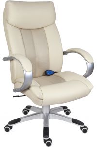 Teknik Office Shiatsu Massage Cream Faux Leather Executive Chair Matching Capped Five Star Base