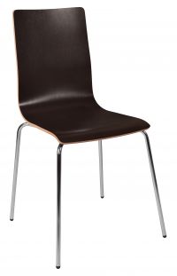 Teknik Office Loft Bistro Chair Wenge Coloured Breakout Chair Chrome Legs and Solid Shell Seating Sold Packs Of 4