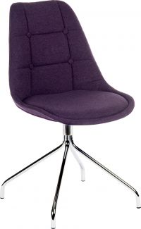 Teknik Office Breakout Chair (Pack of 2) Plum Soft Brushed Fabric And Modern Chrome Legs