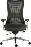 Teknik Office Quantum Black Executive Chair Breathable Mesh Backrest Multi-Adjustable Padded Armrests