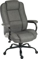 Teknik Office Goliath Duo Heavy Duty Grey Fabric Executive Office Chair with matching padded armrests and generous seat measurements