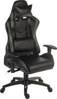 Yokohama Gaming chair in Black PU with height adjustable padded arms, racing style backrest design