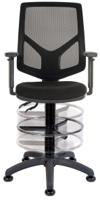 Teknik Office Vanguard Twin Lever Mesh Back Executive Task Operator Office Chair Height Adjustable Height Drafting Kit Height Adjustable Arms Black
