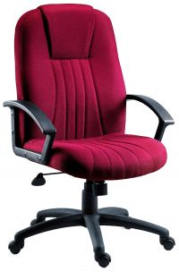 Teknik Office City Burgundy Fabric Executive Office Chair Durable Nylon Armrests and Matching Five Star Base