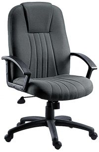 Teknik City Charcoal Fabric Executive Office Chair With  Durable Nylon Armrests and Matching Five Star Base