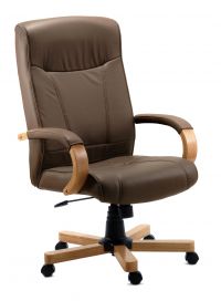 Teknik Office Richmond Brown Bonded Leather Executive Chair With Matching Removable Padded Armrests