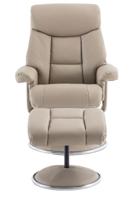 Brookhaven Recliner Pebble Leather Look swivel recline function matching base footstool