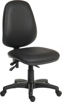 Teknik Office Practica Black Pu Wipe Clean Operator Chair with Durable Nylon Base Accepts Optional Arm Rests