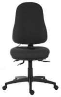 Teknik Office Ergo Comfort Black Fabric High Back Executive Operator Chair Pump Up Lumbar Support Comfort Arm Rests Optional